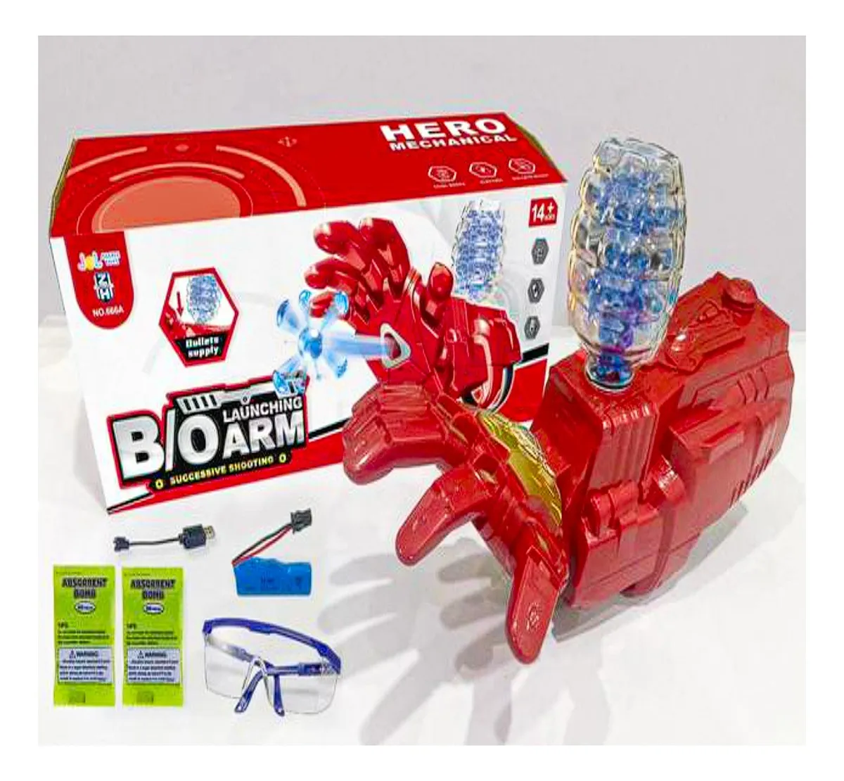 GUANTE DE IRON MAN CON BALAS HIDROGEL